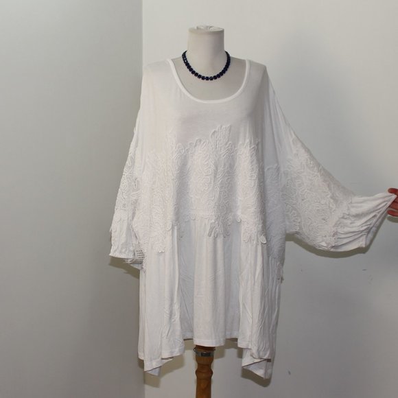 NWT Roaman's 3/4 Sleeve Lace Overlay Tunic 4X H355 - Picture 1 of 4